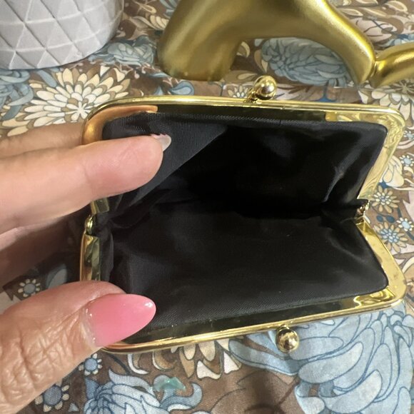Vintage Buxton Triple Frame Coin Purse And Kiss-lock Vintage Black Coin Purse - Picture 16 of 16